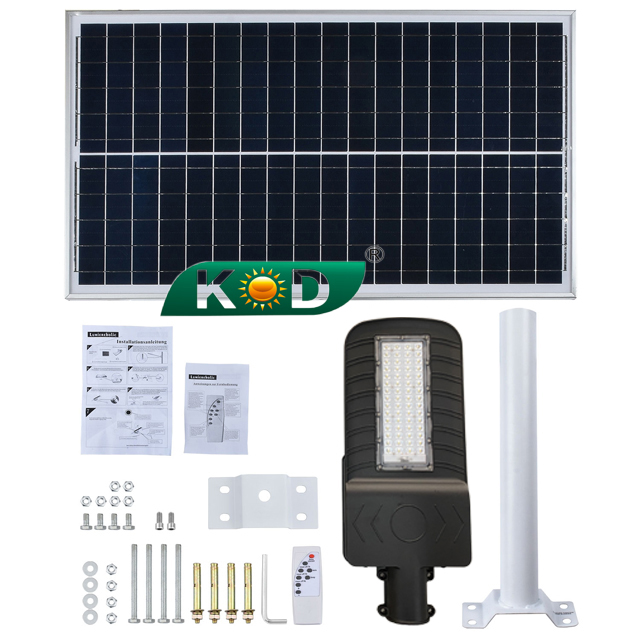 2000Lm LED Solar Panel Street Light can make the color temperature as customer's need which used aluminium alloy material and made in China
